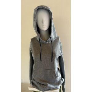 Spyder US Ski Team  Hoodie w/ Fleece Lined Hood Size XS Gray Waffle Pocket NWOT